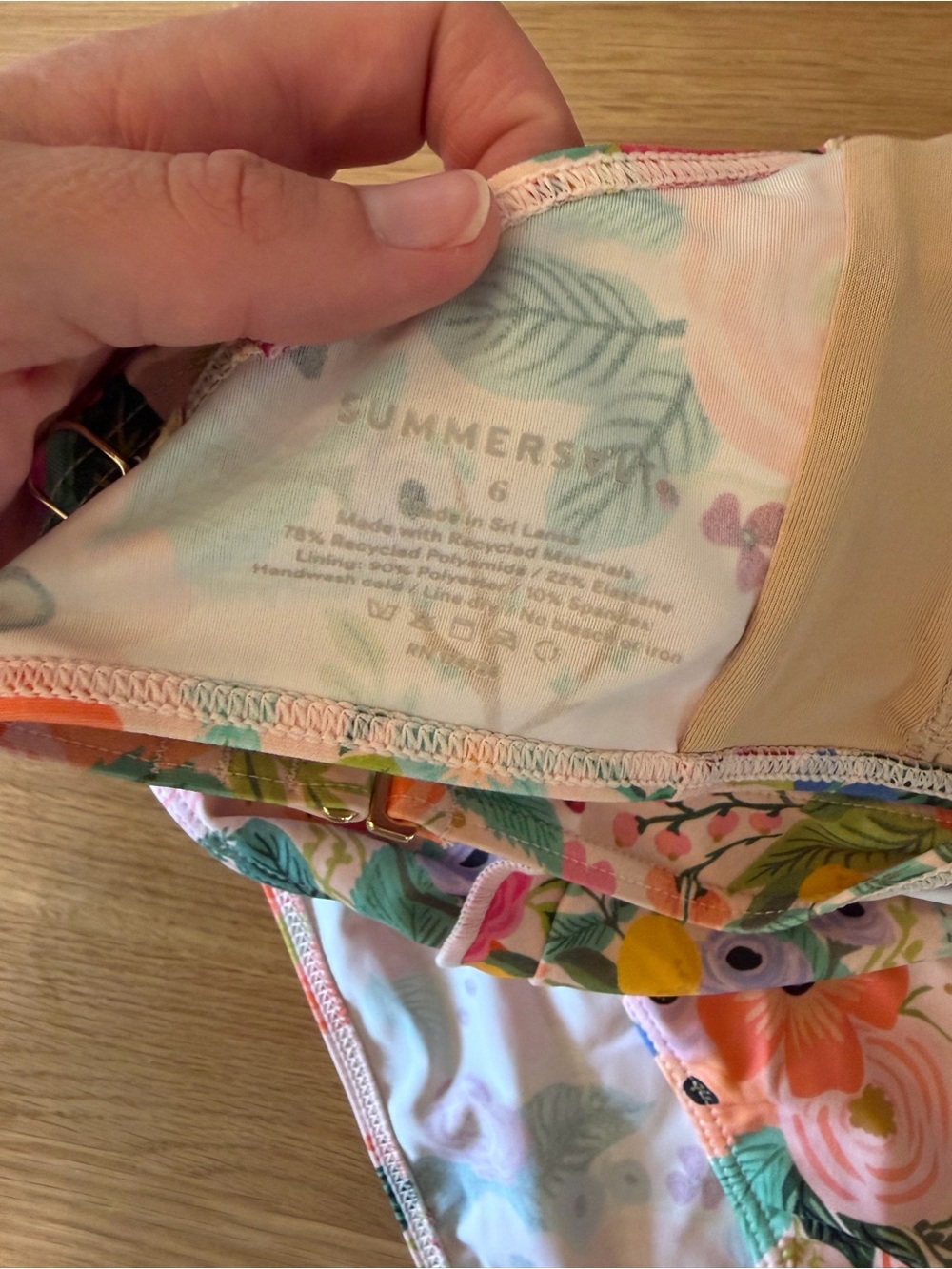 summersalt Multicolor Floral High-Waist Bikini - Pink & Green Accents - Picture 3 of 3